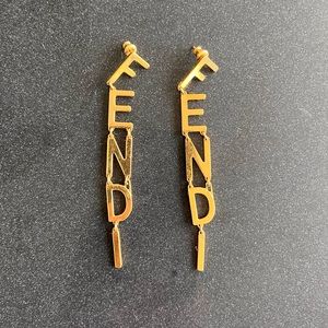 Fendi, Gold-plated Drop earrings